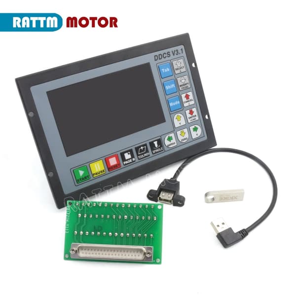 4-aksers CNC-controller, 500 kHz udgangsfrekvens, 5 tommer TFT-skærm, selvstændig drift