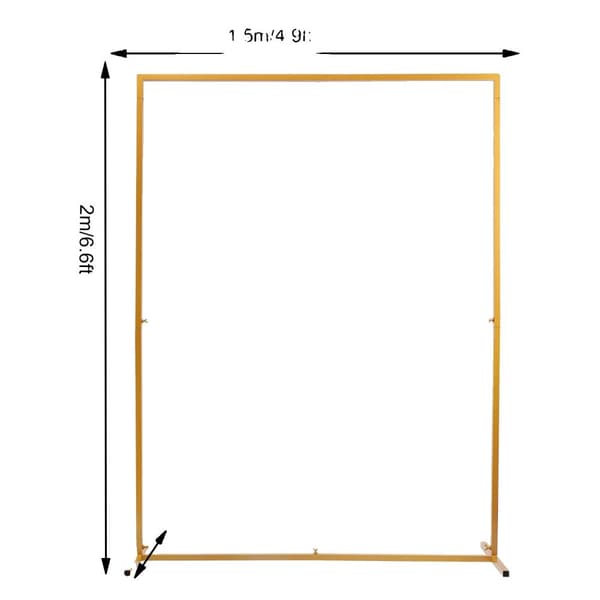 Metal Bue Baggrundsstativ, Guld Finish, Nem Installation,Guld, 4.9x6.6ft