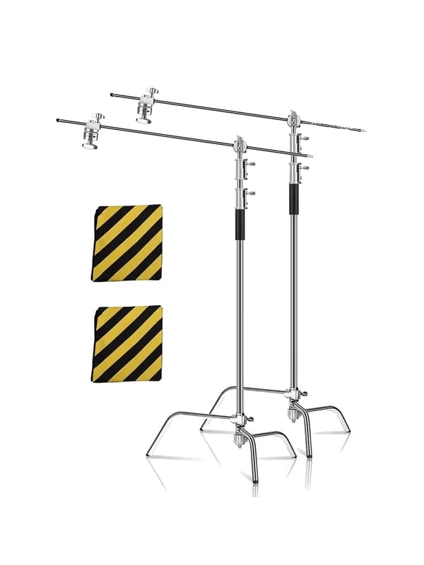 Ammattimainen C-telinevalaisin, 260 cm maksimi korkeus, liukuva jalka vakauden takaamiseksi,2ps 2.6M  C-tuki