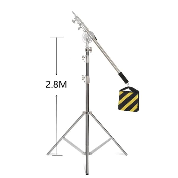 Fotostudio-tillbehör, rostfritt stål, förlängningsstång,2.8M Kit-a
