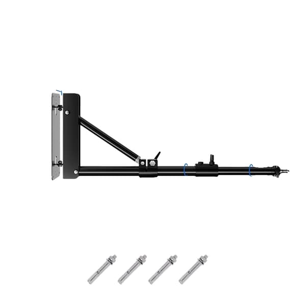 Väggmonterad bomarm, max längd 135 cm, horisontellt och vertikalt roterbar,170cm