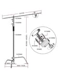 Miniatyrbillede 2 af 2: 2.6M C-Stand, Rustfrit Stål Konstruktion, Justerbar Højde,2.6M Kun C-stand