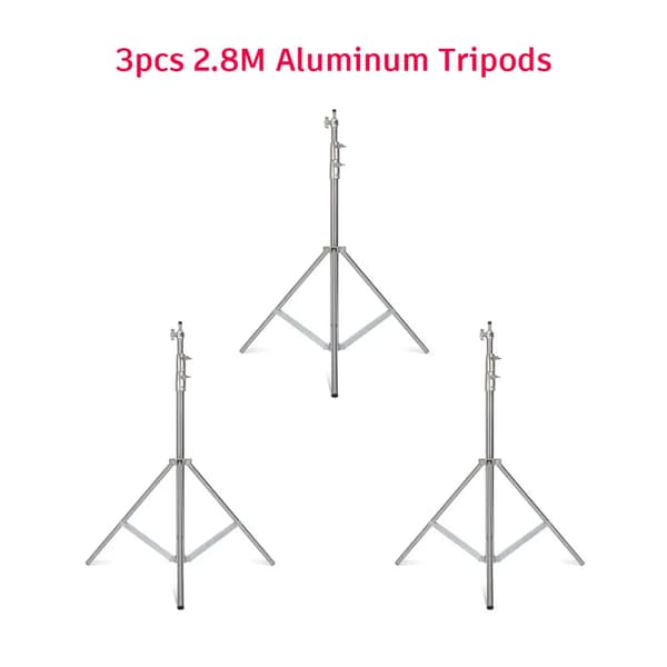 Fotostativ, justerbar höjd 290 cm, lätt aluminiumlegering,3 stycken stativ