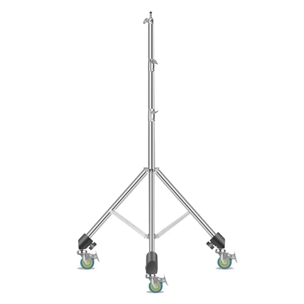 Professionell Fotografi Ljusstativ, Maximal Höjd 290 cm, Tungt Kapacitet 10 kg,2.8M Med hjul