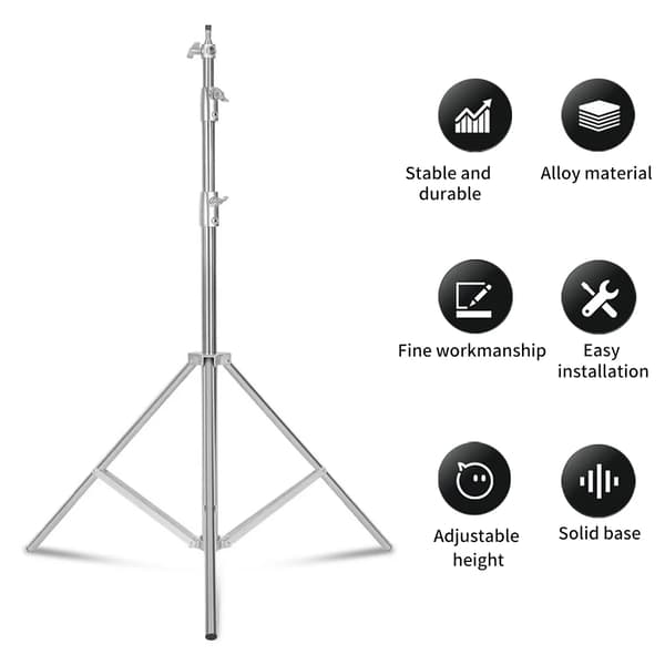 Valoteline, säädettävä korkeus 100 cm - 280 cm, 1/4” - 3/8” sovitin, kestävä rakenne,Ruostumaton teräs