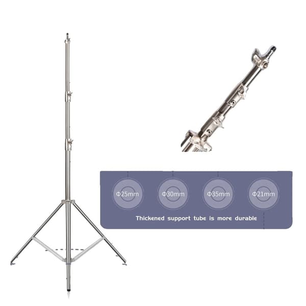 Lysstativ, Maksimal Højde 290 cm, Rustfrit Stål Materiale, 2500 g Vægt,2.8m Tripod Stativ