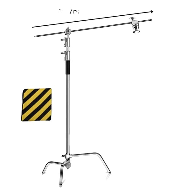 Lysstativsæt, 2,49 m boomarm, holdbart rustfrit stål,2.6m plus 1.07m Bar