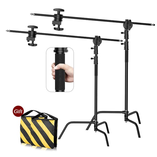 Fotografering C-Stand, Rustfrit Stål, Justerbar Højde 153-330cm,SH-MST-30B2