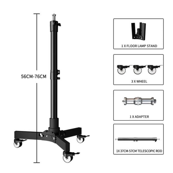 Fotografi Lysstativ, Gulvmonteret Design, Foldbart Metal Tripod, 76cm model