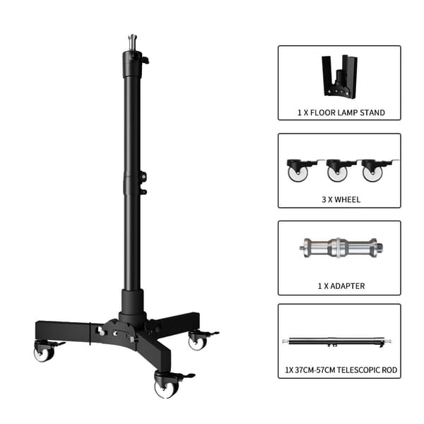 Fotografi Lystativ, Justerbar Højde 56-183 cm, Holdbar Metal Konstruktions,76 cm model