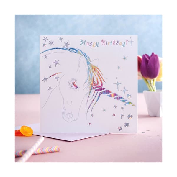Deckled Edge Prancing Myth Greetings Card