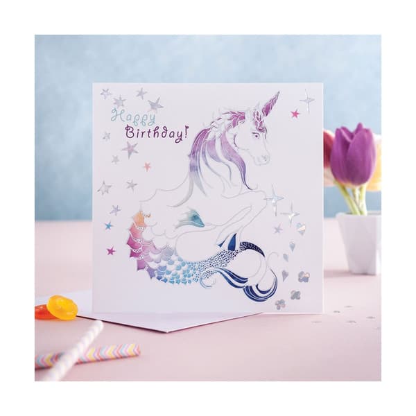 Deckled Edge Prancing Myth Greetings Card