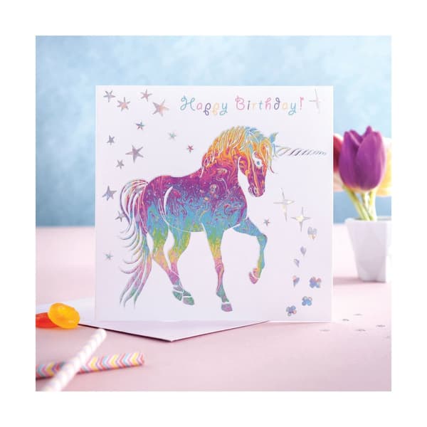 Deckled Edge Prancing Myth Greetings Card