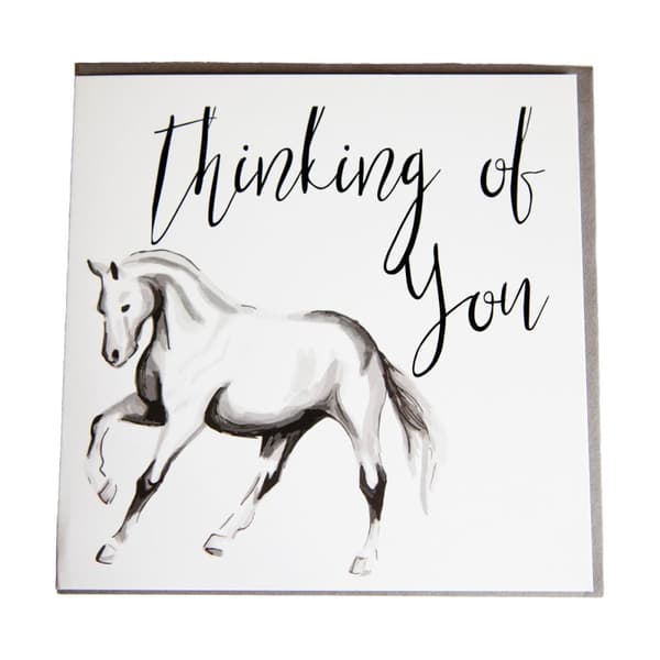 Gubblecote Pony Thinking Of You Greetings Card White/Black One Size