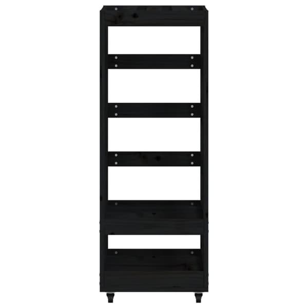 vidaXL Klapiteline pyörillä musta 40x49x110 cm täysi mänty