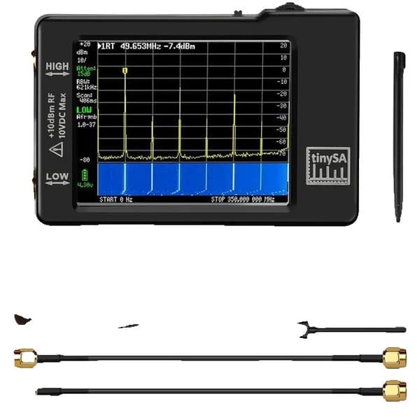 Taajuusanalysaattori, 28/4 tuuman näyttö, 100kHz - 53GHz alue, TinySA-28 tuumaa