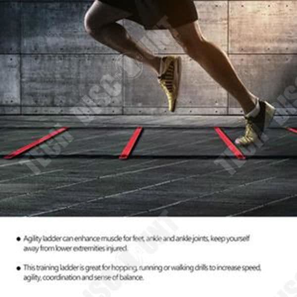 TD® träningsstege, rytm och koordination 5m för sport, fitness (röd)