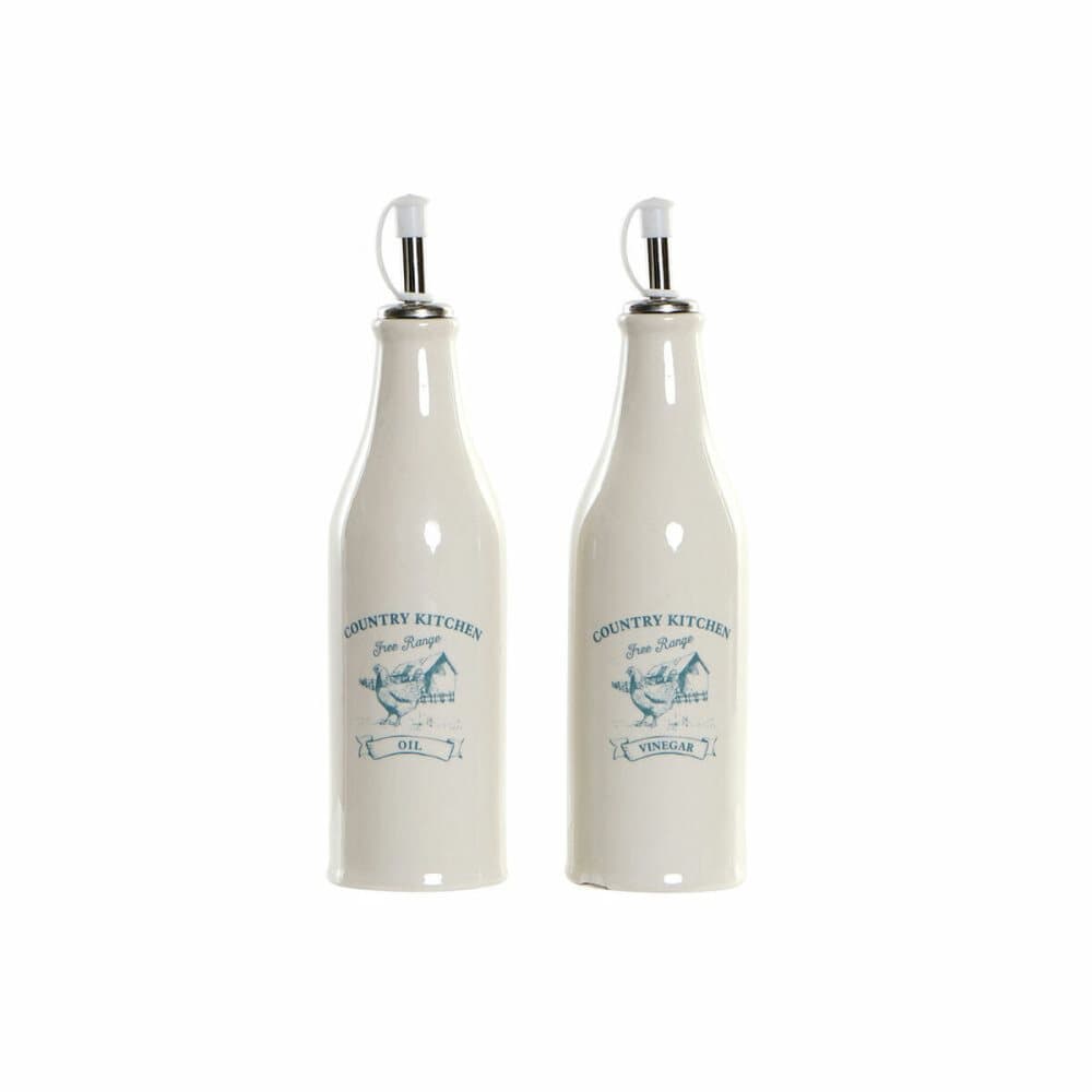 Set med olja och vinäger DKD Home Decor 250 ml Vit Grön Dolomite (6,1 x 6,1 x 23 cm)