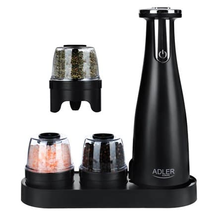 Adler | Elektrisk salt- och pepparkvarn | AD 4449b | Kvarn | 7 W | Material till hölje ABS-plast | Litium | Kvarnar med keramik