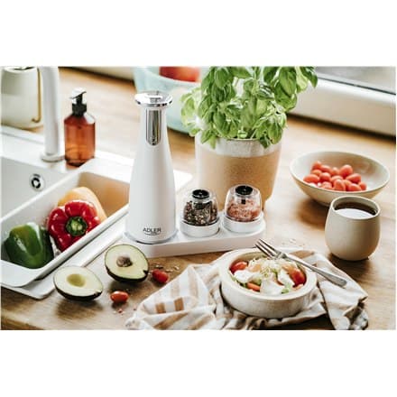Adler | Elektrisk salt- og peberkværn | AD 4449w | Kværn | 7 W | Husmateriale ABS plast | Lithium | Møller med keramik