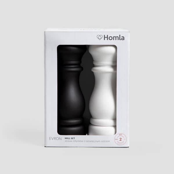 Kværnesæt | EVRON | 2 stk., sort og hvid | 16 cm | 729713