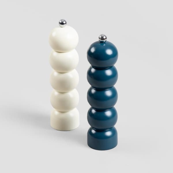 Kværnesæt | KRYDDEREBOBLE | 2 stk., blå + creme | 21 cm | 722196