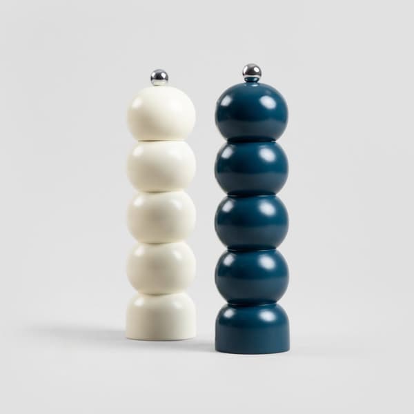 Kværnesæt | KRYDDEREBOBLE | 2 stk., blå + creme | 21 cm | 722196