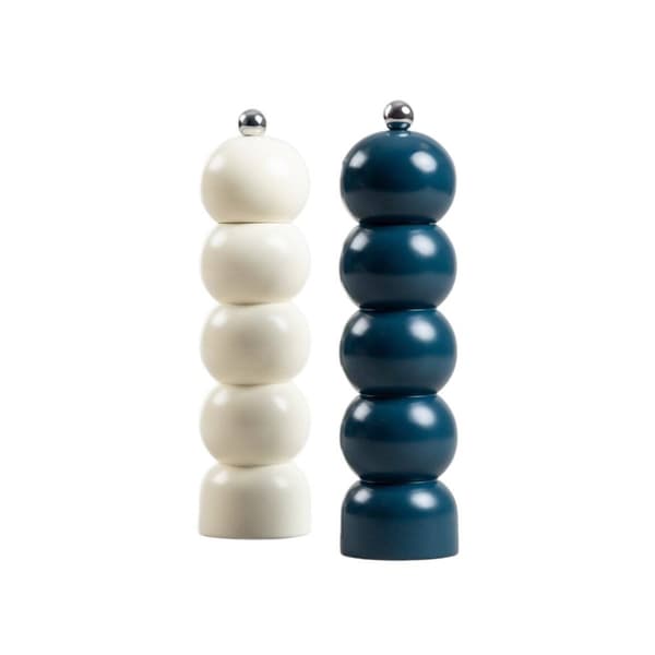 Kværnesæt | KRYDDEREBOBLE | 2 stk., blå + creme | 21 cm | 722196
