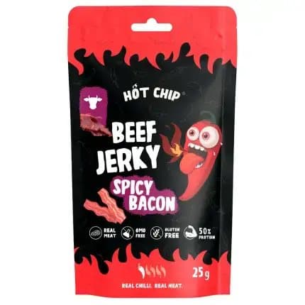 Hot Chips Nötkött Jerky Kryddig Bacon 25g