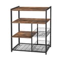 Miniatyrbilde 2 av 5: Bakebord / kjøkkenøy med 2 metallkurver, hyller og kroker - Rustikk brun