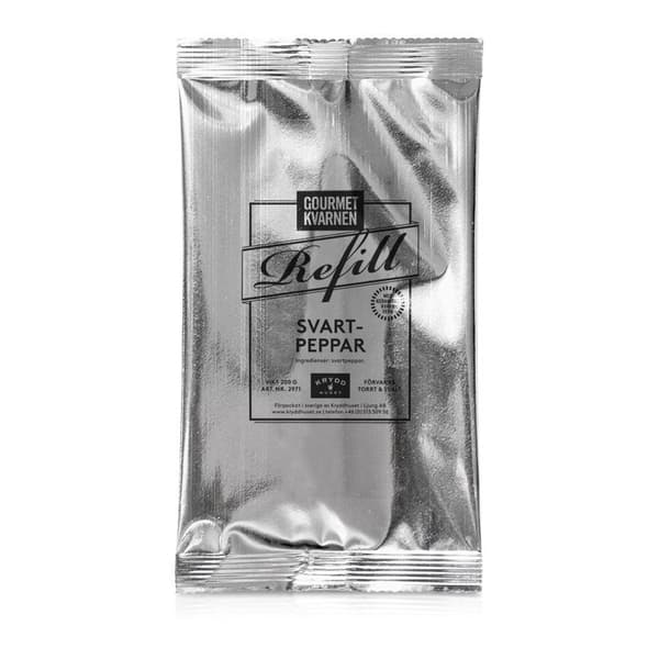 Gourmet Mill Refill Sort peber 200g