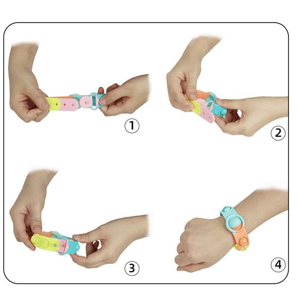 Slittålig Fidget Toy Armband Pop It Simple Dimple