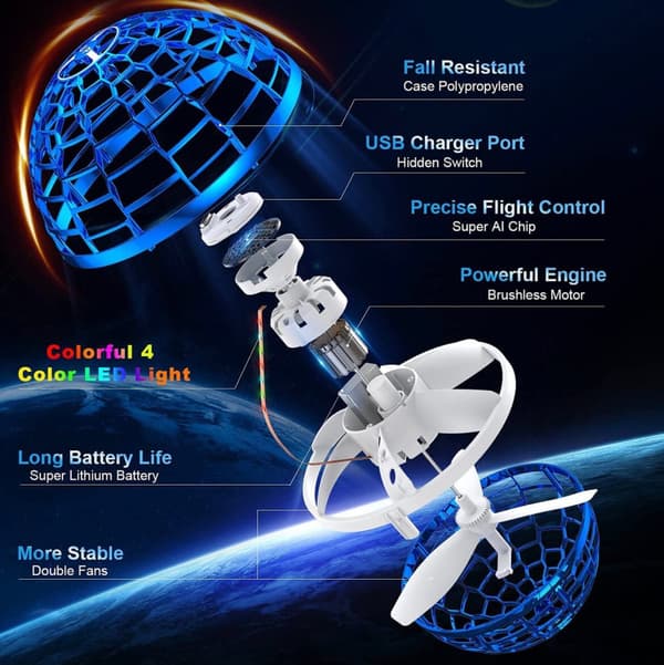 FlyNova Pro Magic Mini Ball Drone LED-muodossa