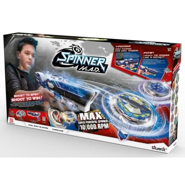 Mad Spinner Top - Double Shot Blaster + 2 LED-toppar - Silverlit Brand - Modell 86311