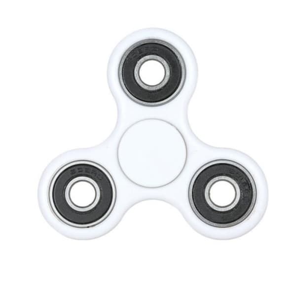 Fidget Spinner - Tri-Spinner - Silver Vit - Ultrasnabba lager - Avslappningsleksak för barn och vuxna