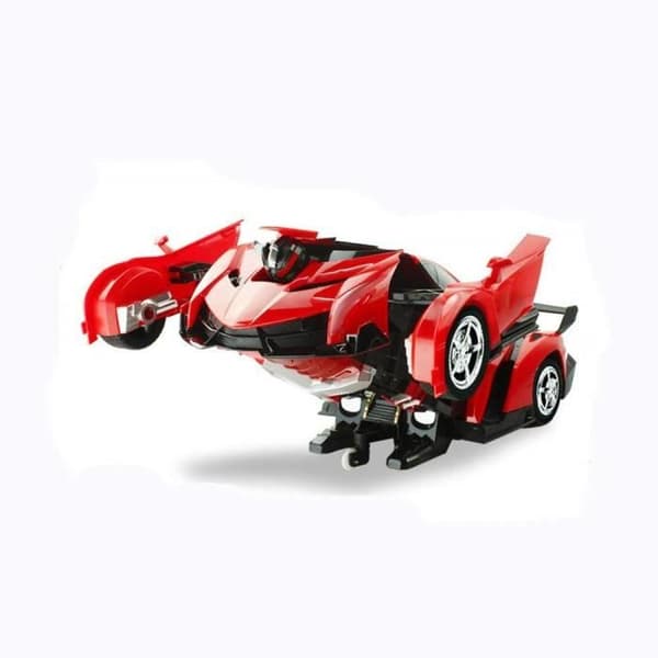 2 i 1 RC Sportbil Bil Transformation Robots Modeller Fjärrkontroll Deformation Bil RC Strid Leksaker (röd)