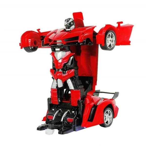 2 i 1 RC Sportbil Bil Transformation Robots Modeller Fjärrkontroll Deformation Bil RC Strid Leksaker (röd)
