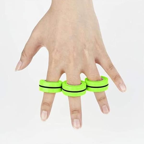SHOP-STORY - RULLANDE FINGAR GRÖN: 3 anti-stress magnetiska ringar