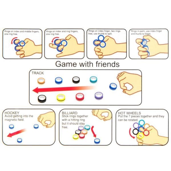 Finger Magnetic Rings Fidget Toy - Magnetisk armbandsring Öppna leksakstillbehörsverktyg (GRÖN)