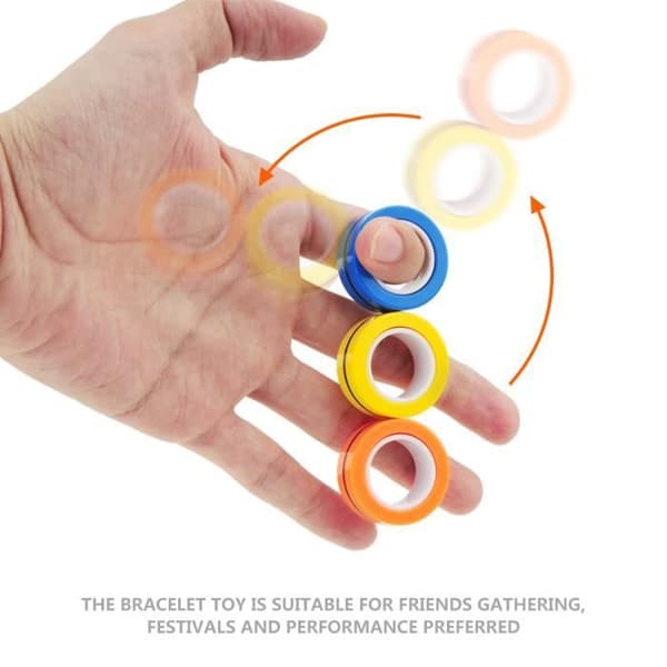 Finger Magnetic Rings Fidget Toy - Magnetisk armbandsring Öppna leksakstillbehörsverktyg (GRÖN)