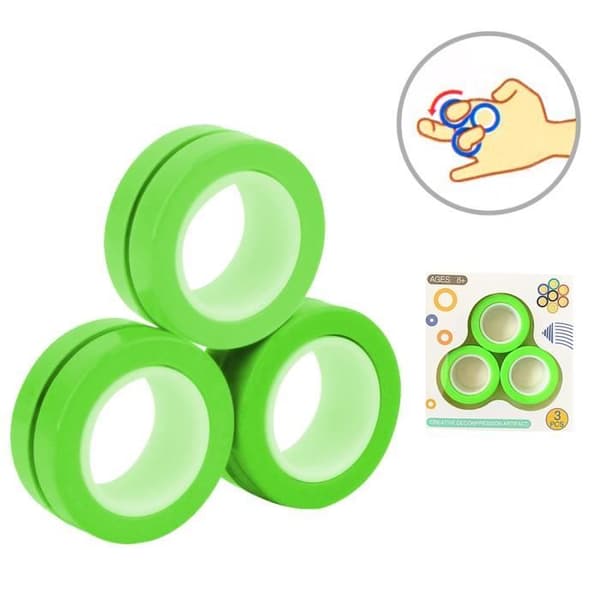 Finger Magnetic Rings Fidget Toy - Magnetisk armbandsring Öppna leksakstillbehörsverktyg (GRÖN)