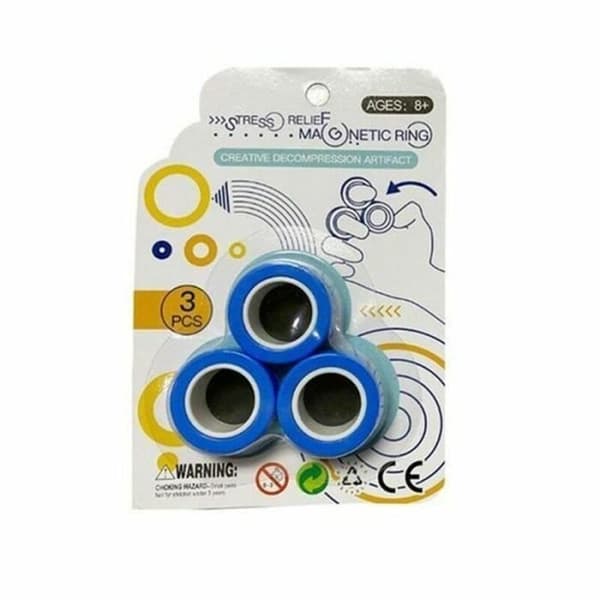 Magnetiska dekompressionsleksaker Handspinnare Fingrar Magnetiska ringar Anti-stress Fingerring Dekompressionsleksaker Gul