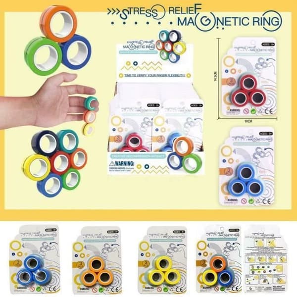 PIMPIMSKY Magnetic Decompression Leksaker Hand Spinner Fingrar Anti-Stress Ringar Finger Ring Dekompression Leksaker