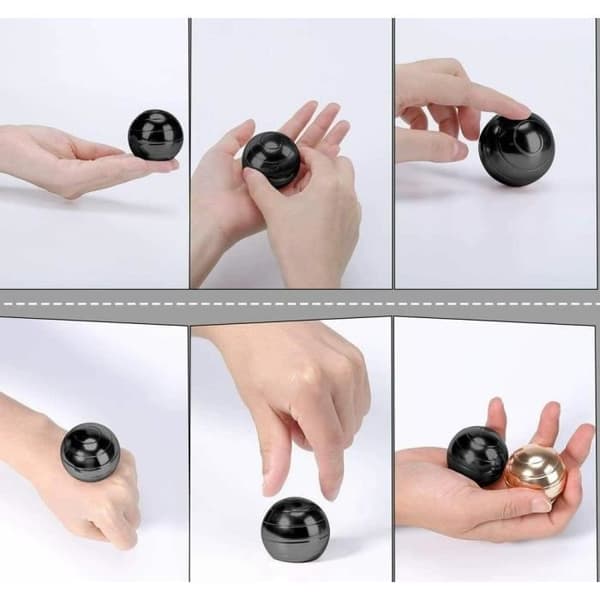 MAVURA Anti-Stress Ball Spinner Metall skrivbordsleksak - Transparent Svart - Högkvalitativt aluminium