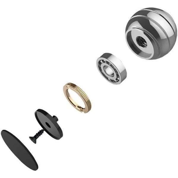 MAVURA Anti-Stress Ball Spinner Metall skrivbordsleksak - Transparent Svart - Högkvalitativt aluminium