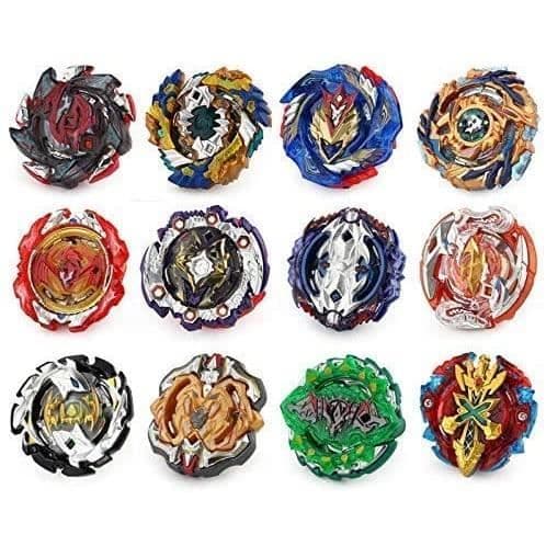 12 nya spinntoppar med 2 Burst Turbo Launcher, Toy Arena, Gyro Pocket Box Pro (svart) - present till barn