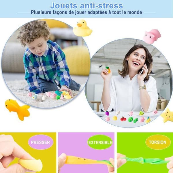 32 delar Kawaii Mochi Squishy Toys - Mini Squishies Soft Squeeze Toy - Söta Djur Frukt Anti Stress Toy - slumpmässig stil