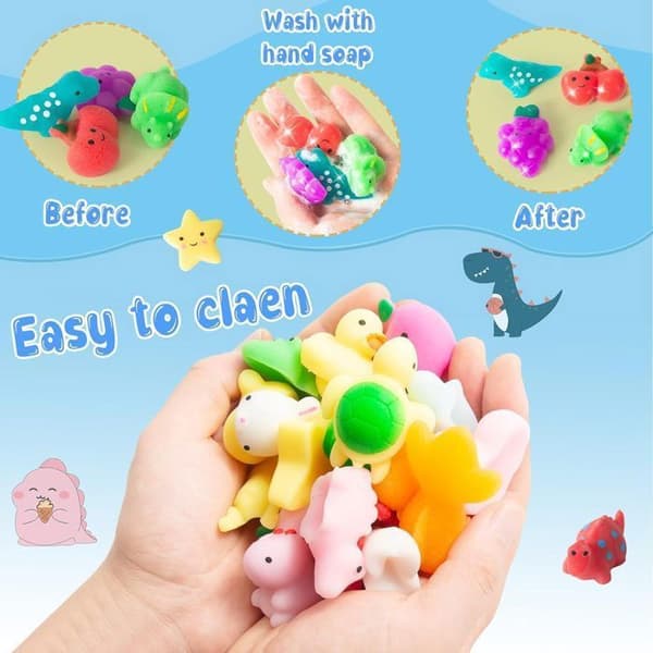 32 delar Kawaii Mochi Squishy Toys - Mini Squishies Soft Squeeze Toy - Söta Djur Frukt Anti Stress Toy - slumpmässig stil