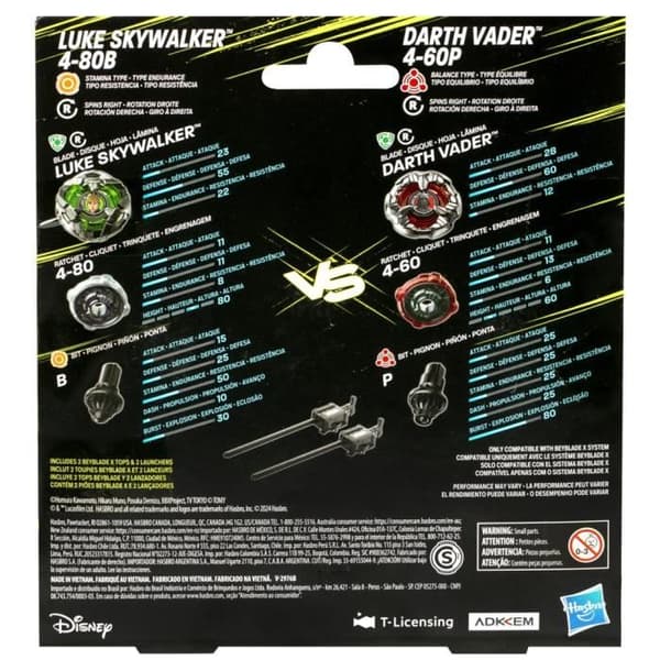 Beyblade X Multipack Topp Luke Skywalker 4-80B vs. Darth Vader 4-60B, Star Wars, Från 8 år