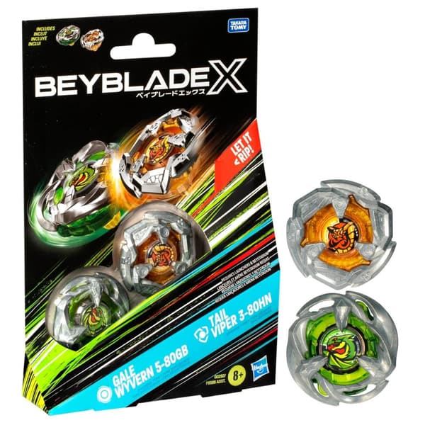 Beyblade X Dual Pack Gale Wyvern 5-80GB & Tail Viper 3-80HN